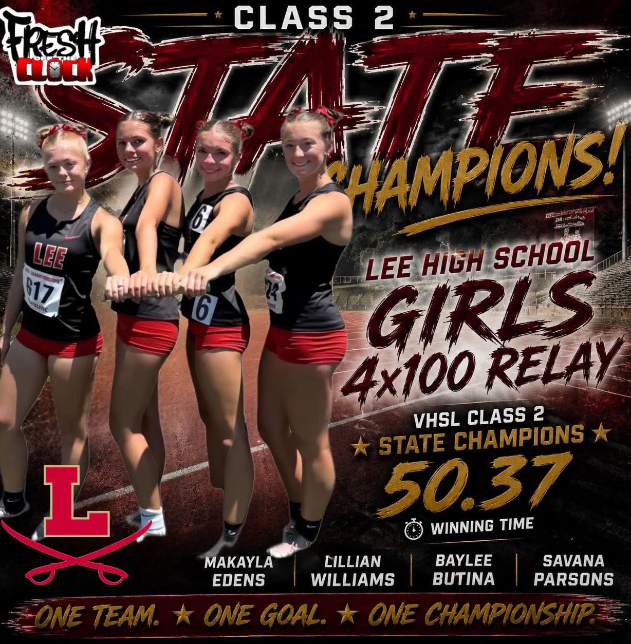 Girls 4x100 win State Track Again